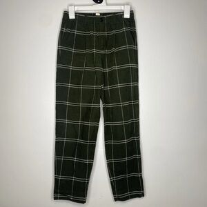 Madewell Women’s Green And White Pants Corduroy Plaid XXS